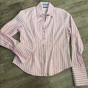 Hawes & Curtis Striped Vintage Hipster Shirt EUC!